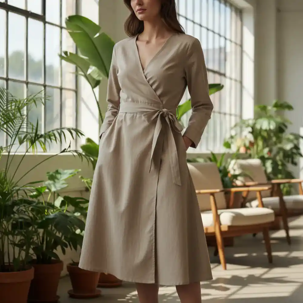 Everyday Cotton Wrap Dress