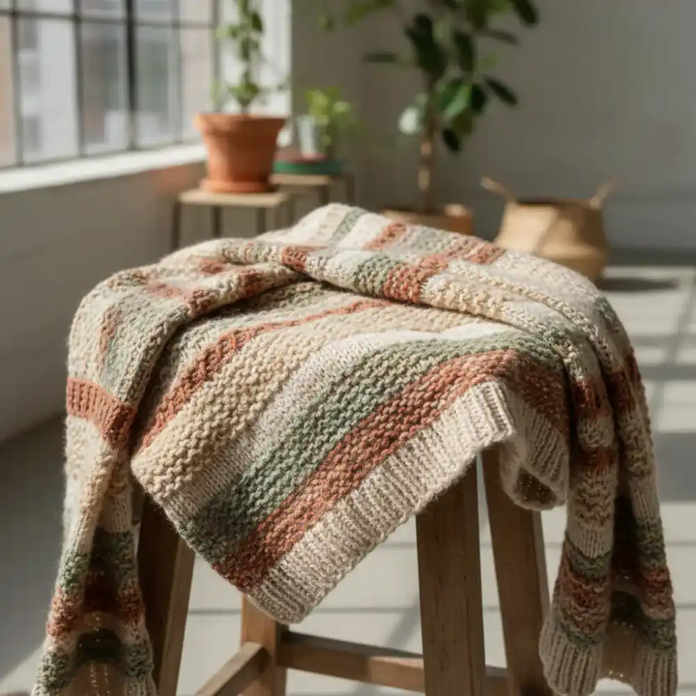 Recycled Knit Sweater in soft earth tones